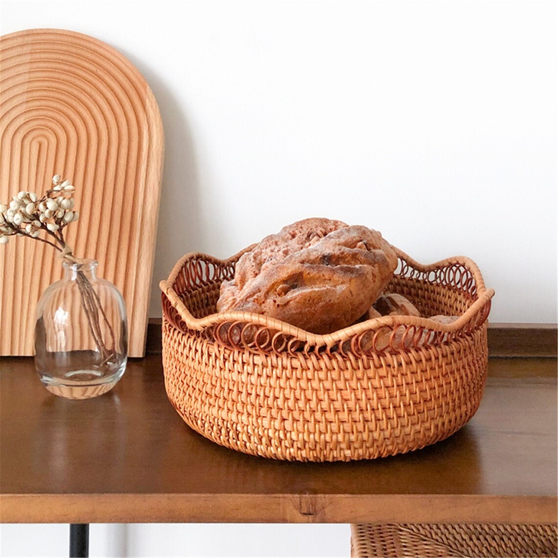 Rổ mây lượn sóng - Wavy rattan basket