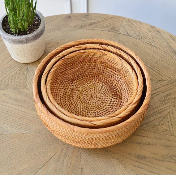 Rổ mây tròn - Plain rattan basket