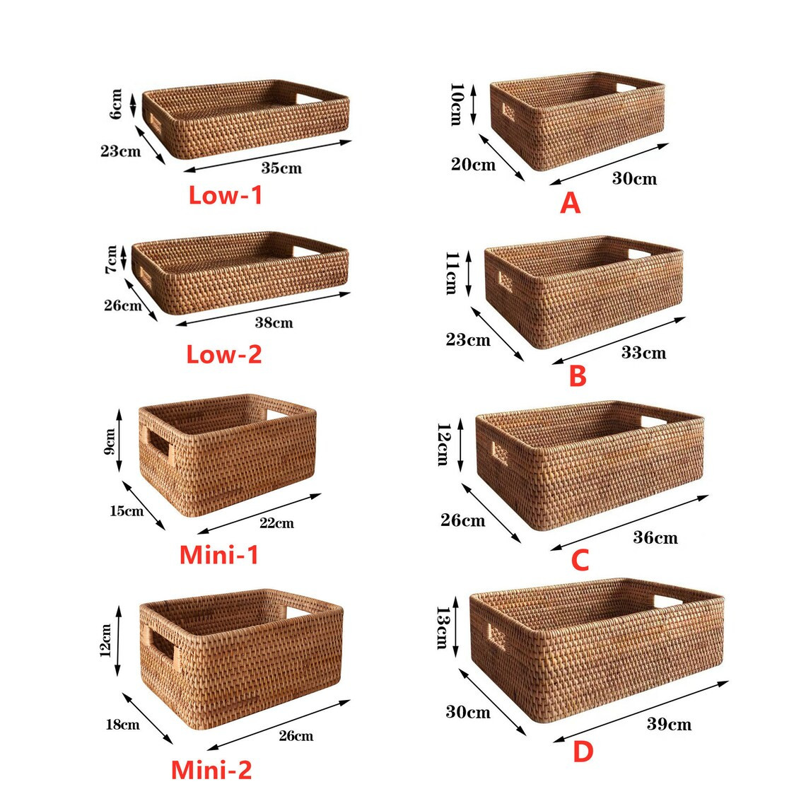 Khay chữ nhật tay cầm - Rectangular tray with handle - Image 6