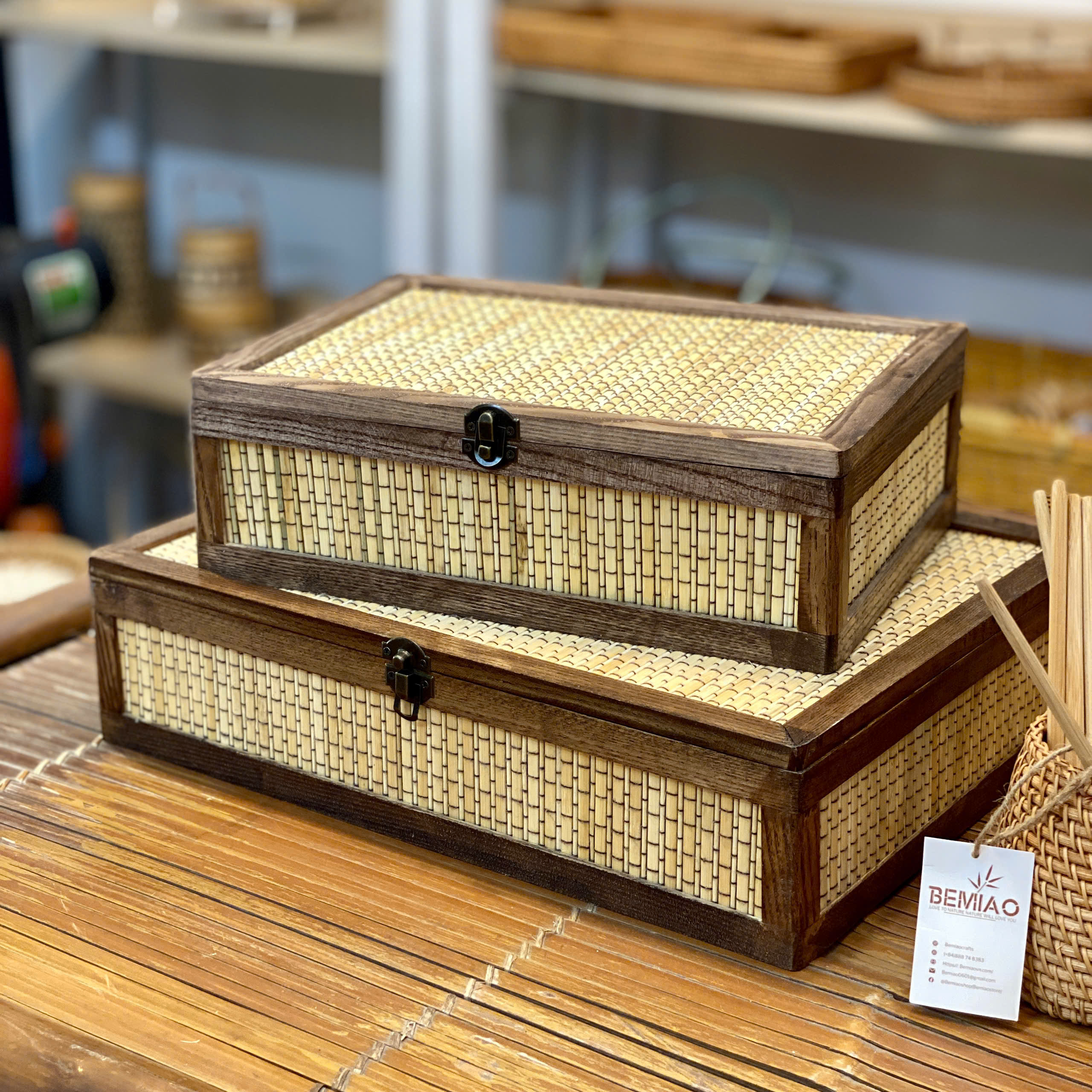 Hộp quà tre & gỗ - Bamboo & wooden gift box - Image 6